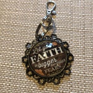 Inspirational Keychain with Quote Let your faith be bigger than your fears